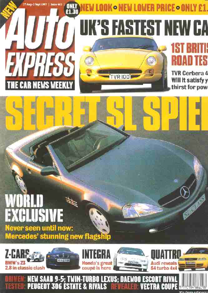 Auto Express August 1997 front cover