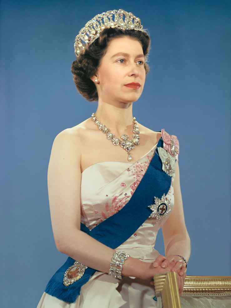 Queen Elizabeth II, head of state and the Commonwealth, formet colonial slave trading British Empire
